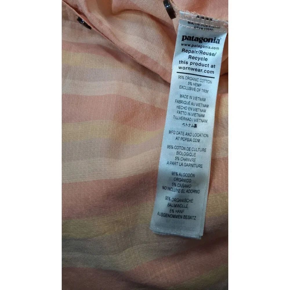 Patagonia womens small organic cotton blouse papaya orange shirt - Picture 8 of 9